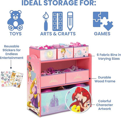 Delta Children Design & Store 6 Bin Toy Storage Organizer, Disney Princess