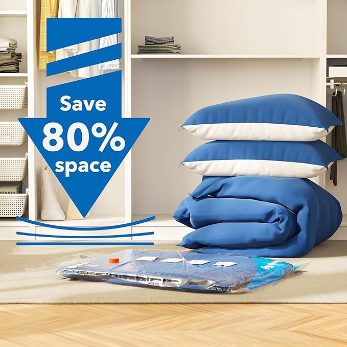 Vacuum Storage Bags With Electric Pump, Space Saver Sealer Bags,Vacuum seal bags for clothing, Pillows, Comforters, Blankets,