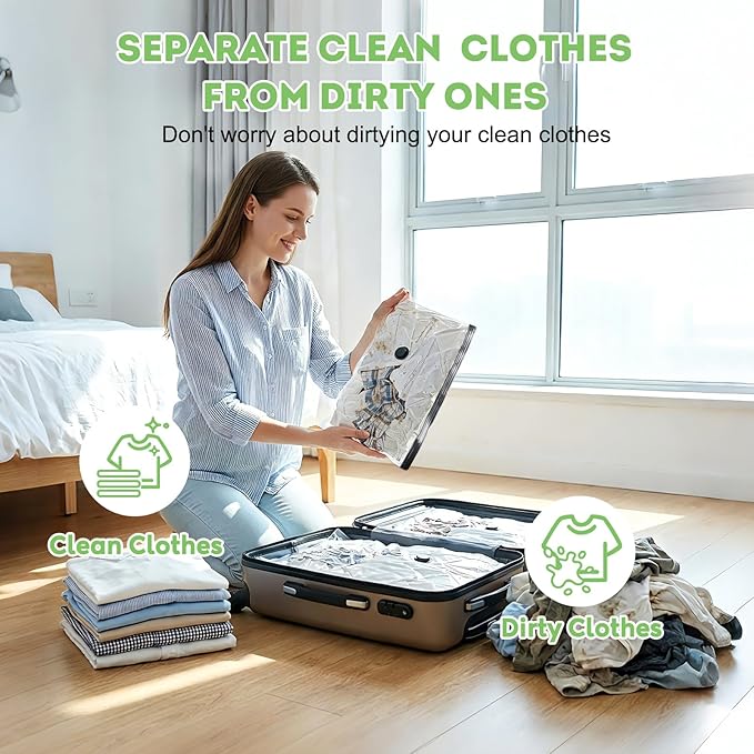 Mapambo Vacuum Storage Bags with -60000Pa USB Pump, 9 Pack Vacuum Seal Bags for Clothing Travel in 3 Sizes, Travel Vacuum Bag