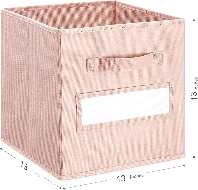 artsdi 13x13x13 storage cube bins(Set of 8) Fabric storage cubes with 8 Labels Window Cards & a Pen, storage cubes 13x13, Col