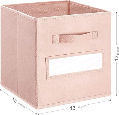 artsdi 13x13x13 storage cube bins(Set of 8) Fabric storage cubes with 8 Labels Window Cards & a Pen, storage cubes 13x13, Col
