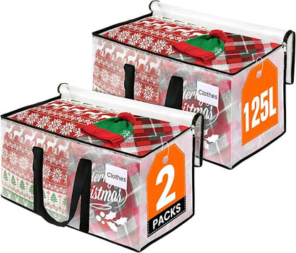 RoomHacks Clear Heavy Duty Extra Large Moving Bags, Reinforced Handle and Double Zipper, Storage Bags Alternative to Moving B