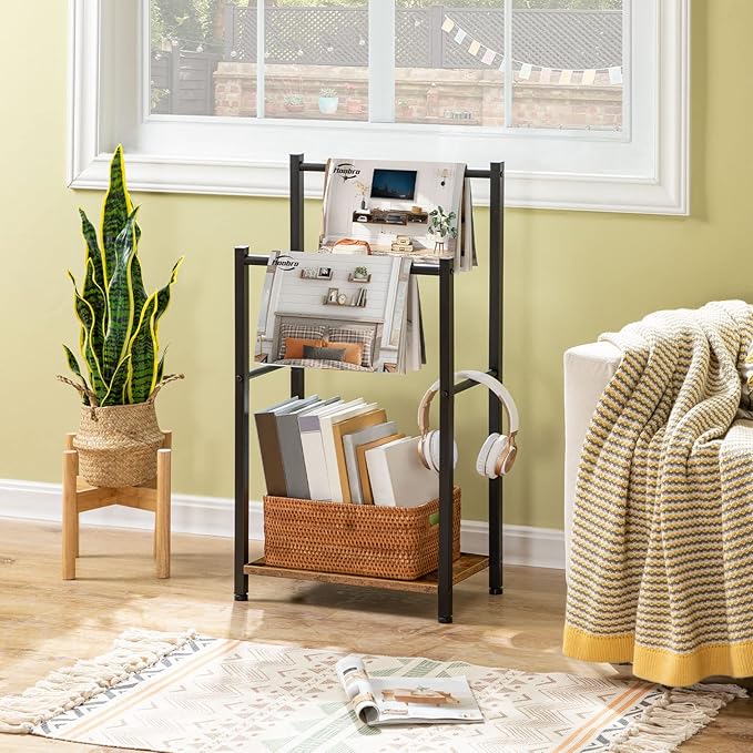 HOOBRO Blanket Ladder for Living Room and Bedroom, Standing Towel Rack, Decorative Ladder Shelf, Wall Leaning Farmhouse Blank