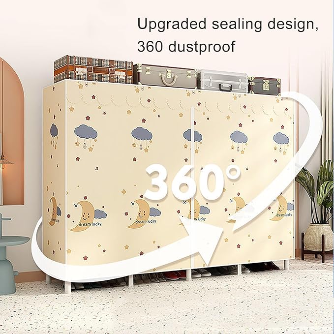 Portable Wardrobe Closet For Hanging Clothes, Installation-free Wardrobe, One-piece Folding Design,closet Organizer System,wa