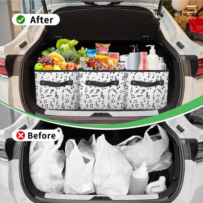 Reusable Grocery Bag, Foldable Large Shopping Tote Bag for Groceries Kitchen Picnic Car Trunk