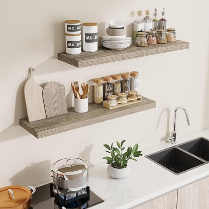 Dreamland 40 Inches Floating Shelves for Wall,9.3 Inch Deep Floating Shelves Set of 2, Large Display & Storage Shelf, Wall Sh