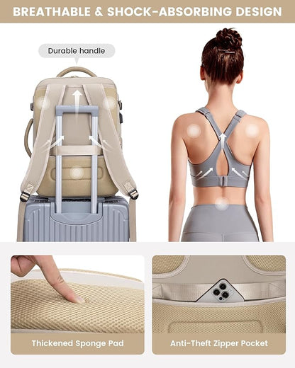 LOVEVOOK Large Travel Backpack for Women, 50L Carry on Backpack Airplane Approved, TSA Personal Item Travel Bag for Women fit