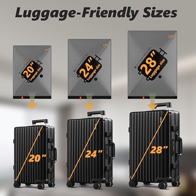 Travel Vacuum Bags with Cordless Electric Pump, 16 Large Compression Packing Cubes for Clothing Clothes, Luggage Suitcase Org