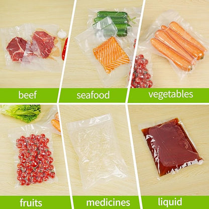 L'ELEF MISTICO Vacuum Sealer Bags for Food, 8''X20' (3 Rolls) BPA Free Food Saver Bags for Sealer, Customized Size Vacuum Sto