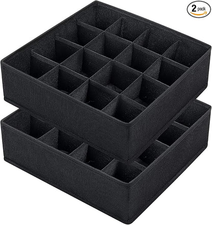 Joyoldelf Sock Drawer Organizer Divider, 16-cell Underwear Organizers and Storage Fabric Drawer Organizer for Socks, Lingerie
