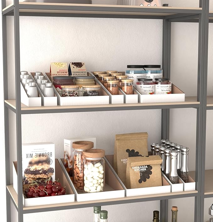 EXYGLO Cardboard Boxes, Pack of 35 Corrugated Storage Bins 12x8x4.5 inch Pantry Organizer Bins for Shelves Garage Office Orga
