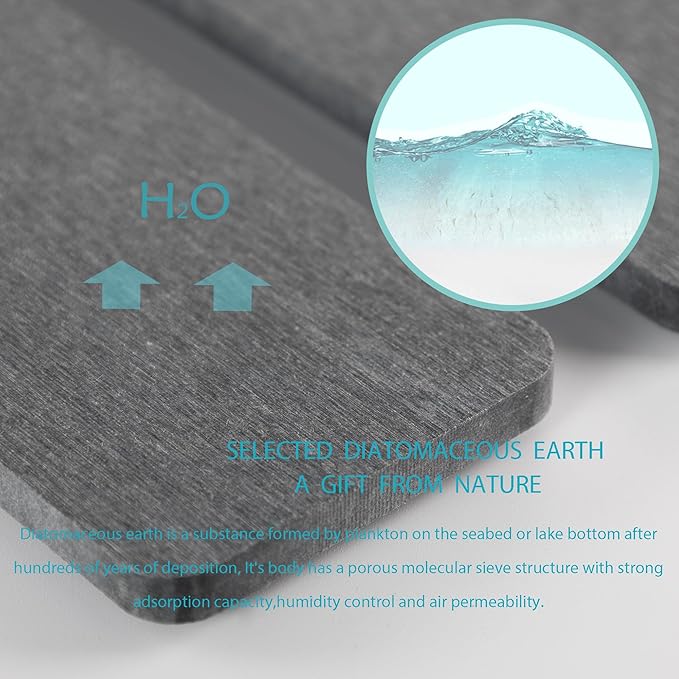 NiuYichee 2 Pcs Water Absorbing Stone Trays, Kitchen/Bathroom Sink Soap Dish, Diatomite Tray Used for Hand Soap & Cosmetic Bo