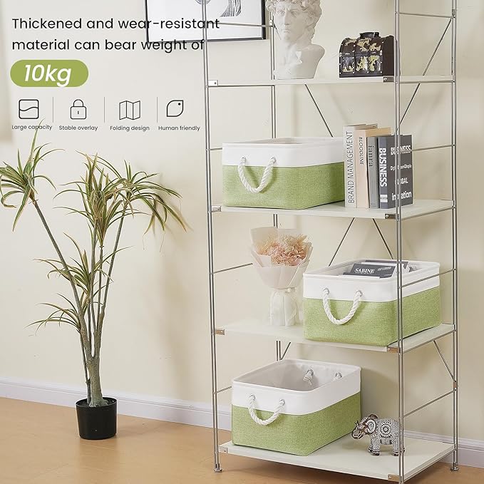 Large Storage Baskets- 15.7x11.8x8.26 inch Storage Bins for Shelves and Closet Organizing, Foldable Fabric Bin for Home Organ