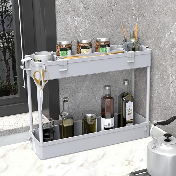 SPACELEAD Slim Storage Cart 3 Tier,Bathroom Organizer Rolling Utility,Mobile Shelving Unit Slide Out for Office, Kitchen, Lau