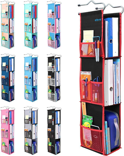 ABRA® 3 Shelf Hanging Locker Organizer for School, Gym, Work, Storage | Deep Shelves 6.5”x 9”| Eco-Friendly Fabric Healthy fo