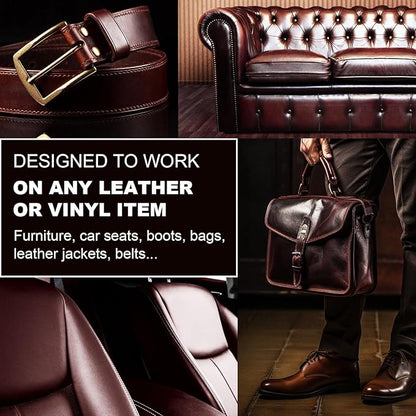 12oz Leather Recoloring Balm & 3.4oz Mink Oil Leather Conditioner kit,Dark Gray Leather Color Repair Kits for Couches, Leathe