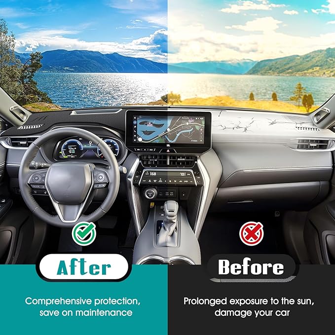 FIILINES Dash Cover Fit for 2021-2024 Toyota Venza Accessories Dashboard Mat Dash Cover for Venza Accessories Sunshade Nonsli