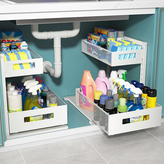 Under Sink Organizer, Bathroom Organizers and Storage, Cabinet Organizer Pottery Barn Furniture for Kitchen, Bathroom, Pantry