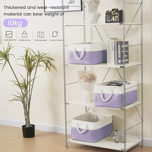 Large Storage Baskets- 15.7x11.8x8.26 inch Storage Bins for Shelves and Closet Organizing, Foldable Fabric Bin for Home Organ