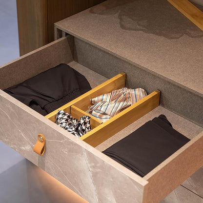 Basicwise Expandable & Adjustable Drawer Organizer with 4 Dividers & 4 Inserts Storage Solution for Home Office Dresser Desk 