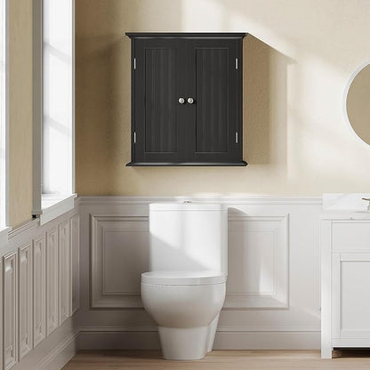 ChooChoo Bathroom Wall Cabinet Set of 2, Over The Toilet Space Saver Storage Cabinet, Medicine Cabinet with 2 Door and Adjust