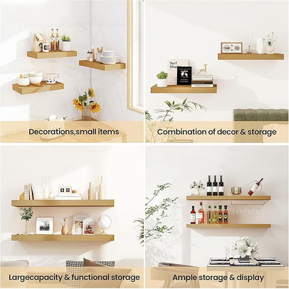 Vivelove 48 Inch Floating Shelves for Wall, 48x9 Display Shelves for Bathroom Living Room Kitchen Bedroom Office Farmhouse Ho