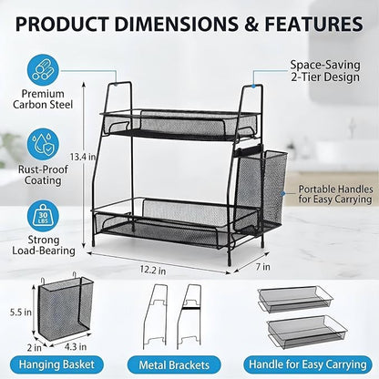 LEMIKKLE 2-Tier Bathroom Countertop Organizer,Skincare, Makeup Countertop Organizers, Kitchen, Bathroom Counter Storage with 