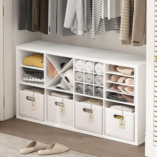 Furinno Cubicle Cube Insert, X-Shelf Cube Organizer, Fits into Furinno Extra Thick Cubes, for Organizers and Storage, White (