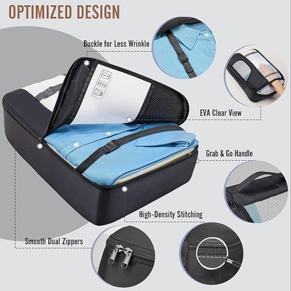 Veken 10 Set/8 Set Packing Cubes for Travel Essentials, Suitcase Organizer Bags in 4 Sizes, Carry-On Luggage Accessories with Laundry & Toiletry Bag, Airplane Must-Have, Road Trip & Camp Gifts for Men