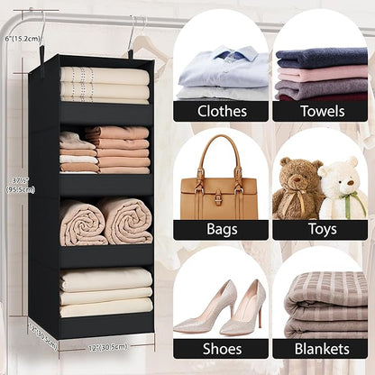 GRANNY SAYS 4-Shelf Hanging Organizer, Wall Mount, Fabric, 1-Pack