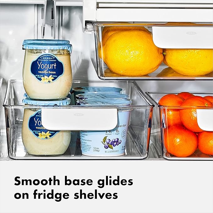 OXO Good Grips Fridge Organization Bin 5 in x 10 in - for Berry Bins, Yogurt Cups and More
