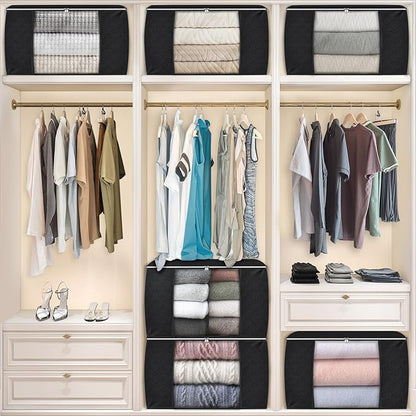 Fab totes 24 Gallons Clothes Storage, Foldable Thick Fabric Blanket Storage Bags, Containers for Organizing Bedroom, Closet, 