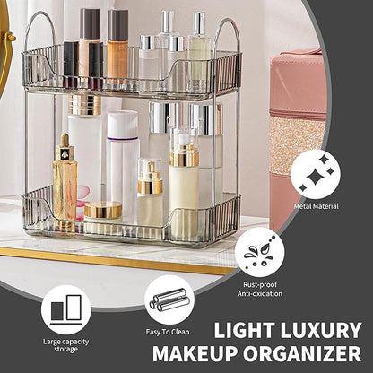 YCIA&DONE Bathroom Organizer Countertop, Makeup Storage, Skincare Cosmetic Tray Shelf, Perfume Holder Rack for Vanity Counter