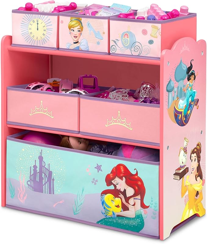 Delta Children Design & Store 6 Bin Toy Storage Organizer, Disney Princess