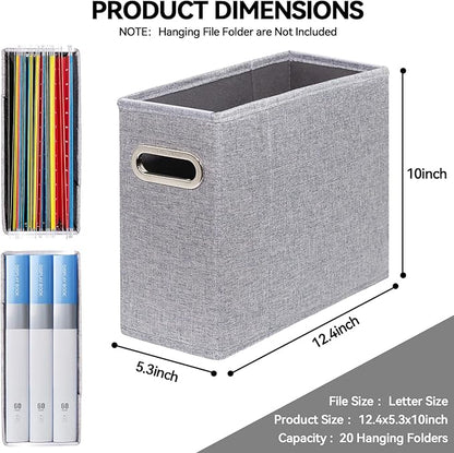 6 Packs Letter Size File Organizer, File Folders Organizer, Fabric Storage Box, Collapsible Paper Organizer with Metal Handle