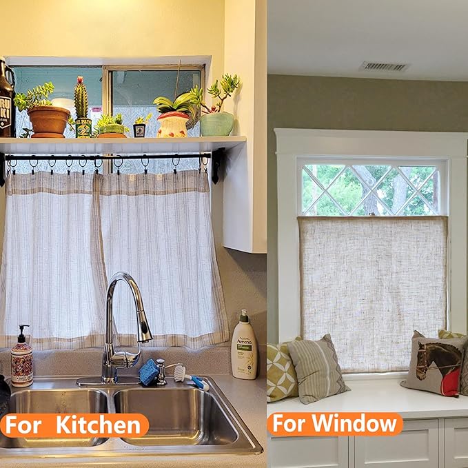 KXLife 6Pcs Spring Tension Curtain Rod, 28 to 40 Inch Adjustable Expendable Tension Rods for Windows, Black Spring Loaded Cur