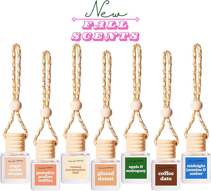 COOLGIRLCANDLES Apple & Mahogany Car Hanging Fragrance Oil Air Freshener for Essential Oils, Long Lasting Scents Aromatherapy