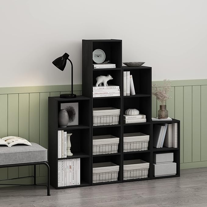 Furinno PASIR Book Shelf, 5-Tier Modern Bookshelf, Open Shelves Bookcase 9 x 12 x 52, Easy Assembly, for Living Room, Bedroom