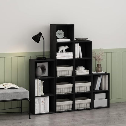 Furinno PASIR Book Shelf, 5-Tier Modern Bookshelf, Open Shelves Bookcase 9 x 12 x 52, Easy Assembly, for Living Room, Bedroom