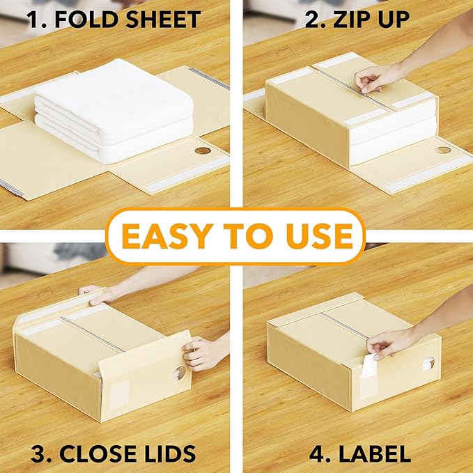 SpaceAid 6 Pack Bed Sheet Organizers and Storage, Foldable Sheet Organizer with Window for Linen Closet, Set Folder Keeper fo