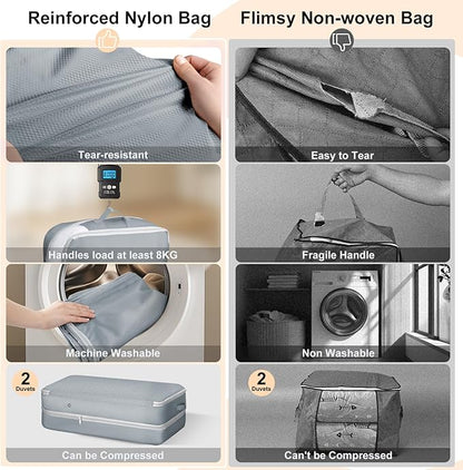 Comforter Storage Bag - Large Capacity Bedding Storage Bags Ultra Space Saving Self Compression Organizer, Washable Compressi