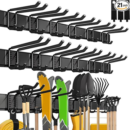 klasit Garage Wall Organizer,21Pack Carries 1200 lbs,Garden Tool Organizer 99in With Large Storage Space,Easy Assembly, Sturd