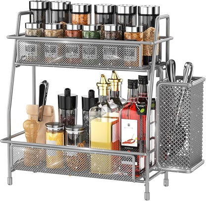 LEMIKKLE Spice Rack Organizer for Kitchen Counter, Spices Organizer and Storage Seasoning Organizer for Cabinet, Kitchen Meta