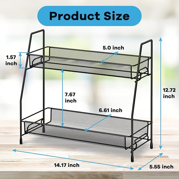 SPISPI Spice Rack Organizer for Cabinet, Bathroom Organizer Countertop, Bathroom Counter Organizer, Kitchen Countertop Organi