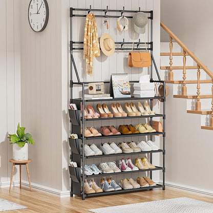 OYREL Shoe Rack 6 Tier Shoes Organizer 24-30 Pairs Shoe Racks for Closet Front Door Entrance Large Capacity Space Saving Shoe