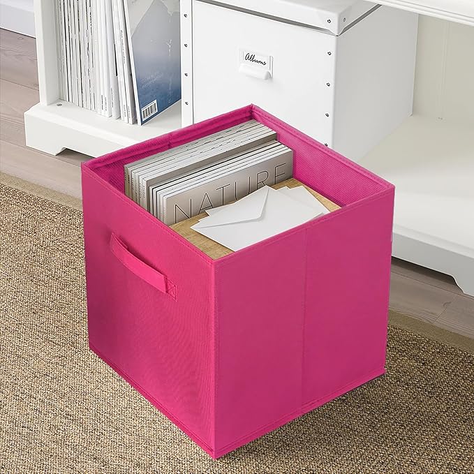 ShellKingdom Storage Bins, Foldable Fabric Storage Cubes And Cloth Storage Organizer Drawer For Closet And Toys Storage, 6 Pa
