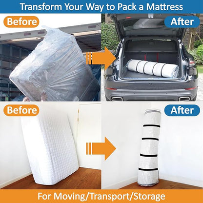 Storage Logic Foam Mattress Vacuum Bag for Moving, Storage, Vacuum Seal Mattress Bag with Straps (Queen/Full/Full-XL)