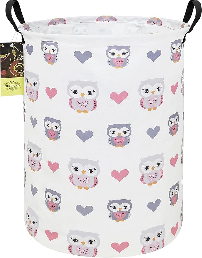 HUNRUNG Laundry Hamper,Large Canvas Fabric Lightweight Storage Basket Toy Organizer Dirty Clothes Collapsible Waterproof for 