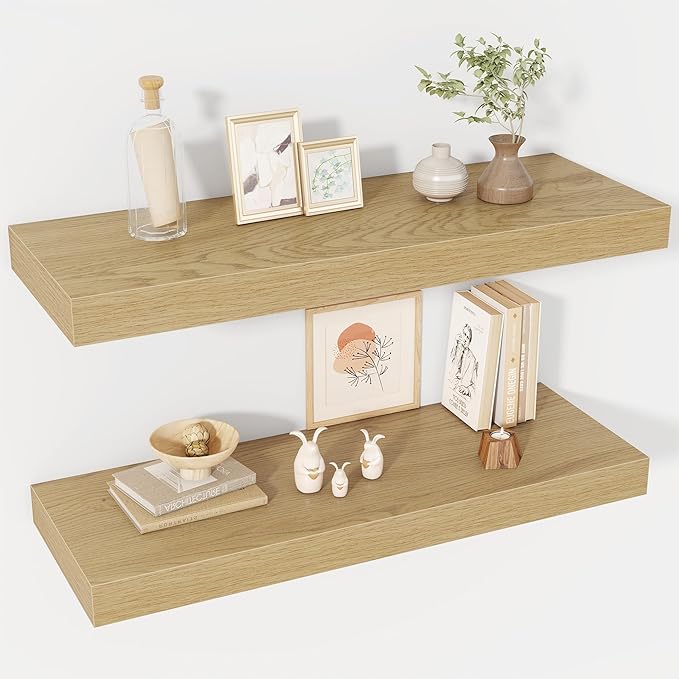30 Inch Floating Shelves, 12" Deep Floating Shelf Wall Mounted, 30" Wall Shelves, Rustic Deep Bookshelf, Extra Deeper & Thick