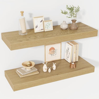 30 Inch Floating Shelves, 12" Deep Floating Shelf Wall Mounted, 30" Wall Shelves, Rustic Deep Bookshelf, Extra Deeper & Thick